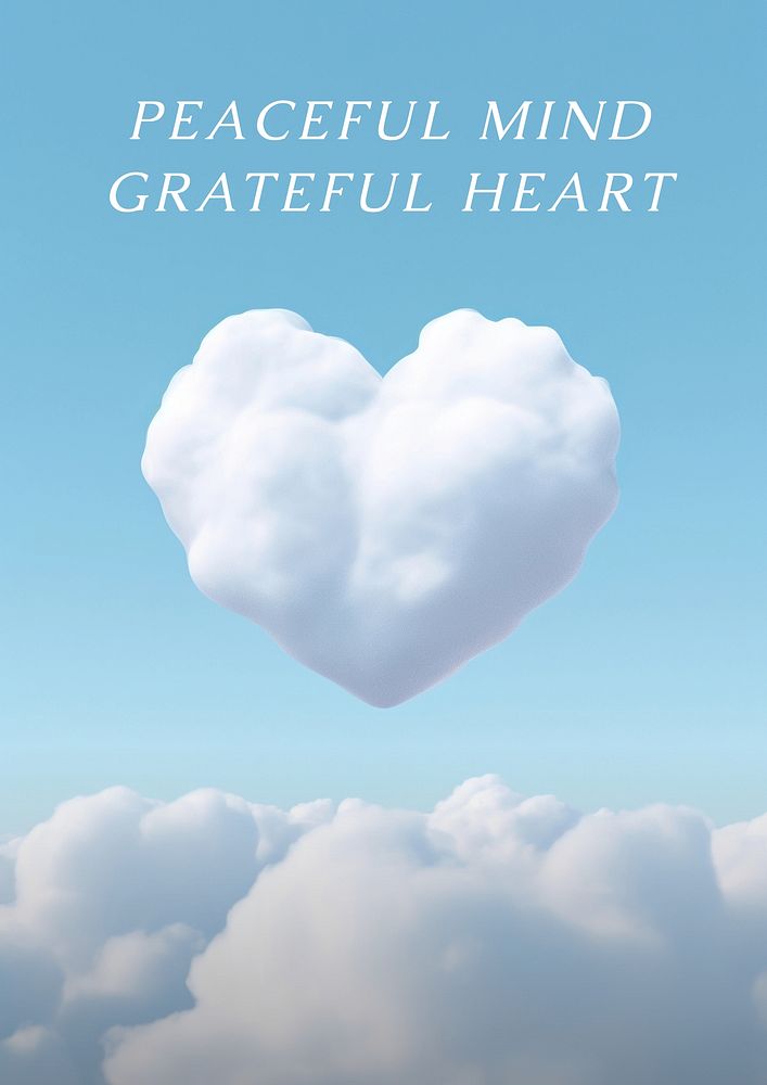 Peaceful & grateful quote poster template