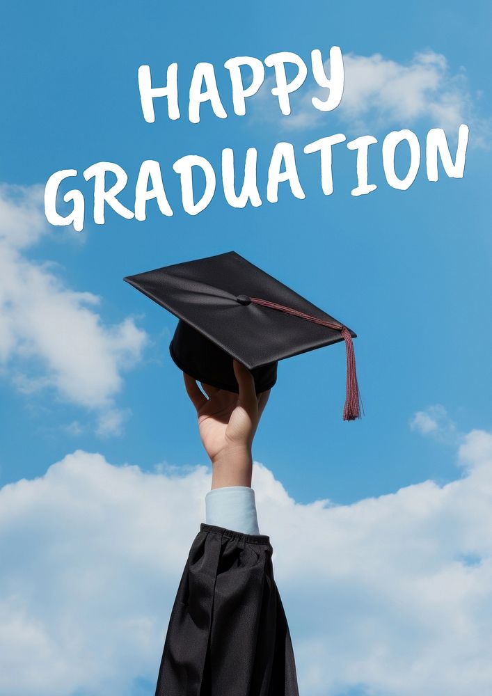 Happy graduation quote poster template