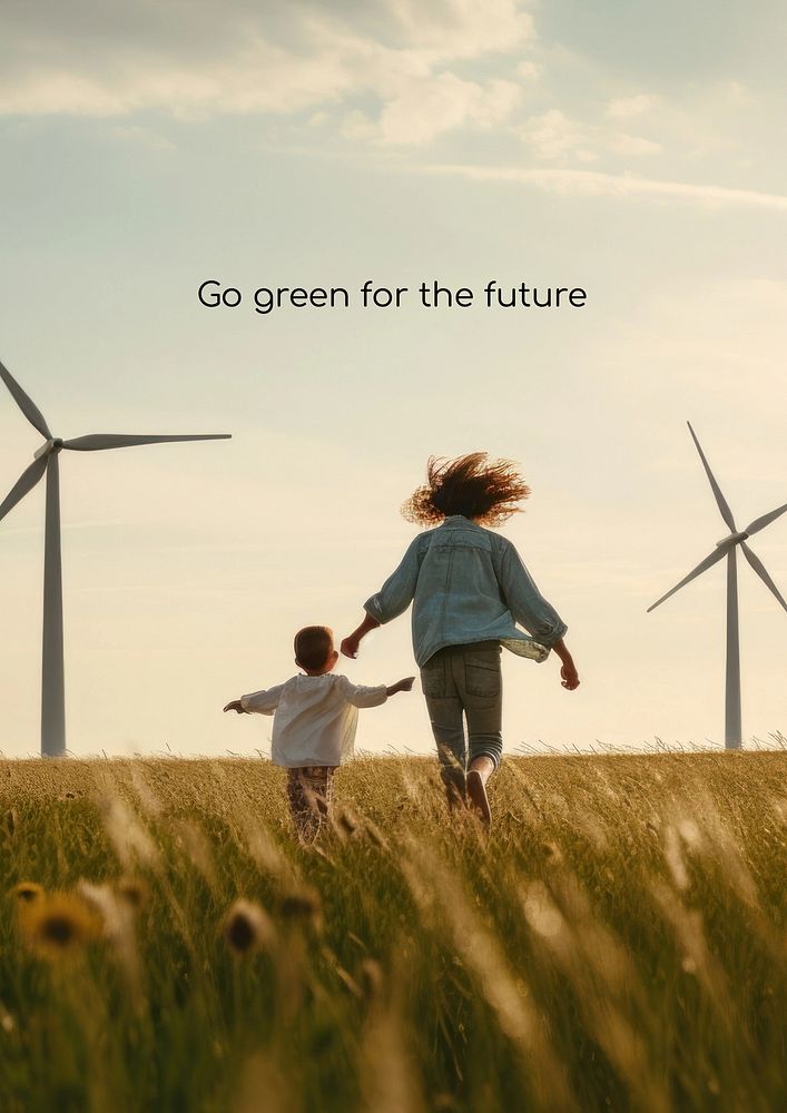 Go green  quote poster template