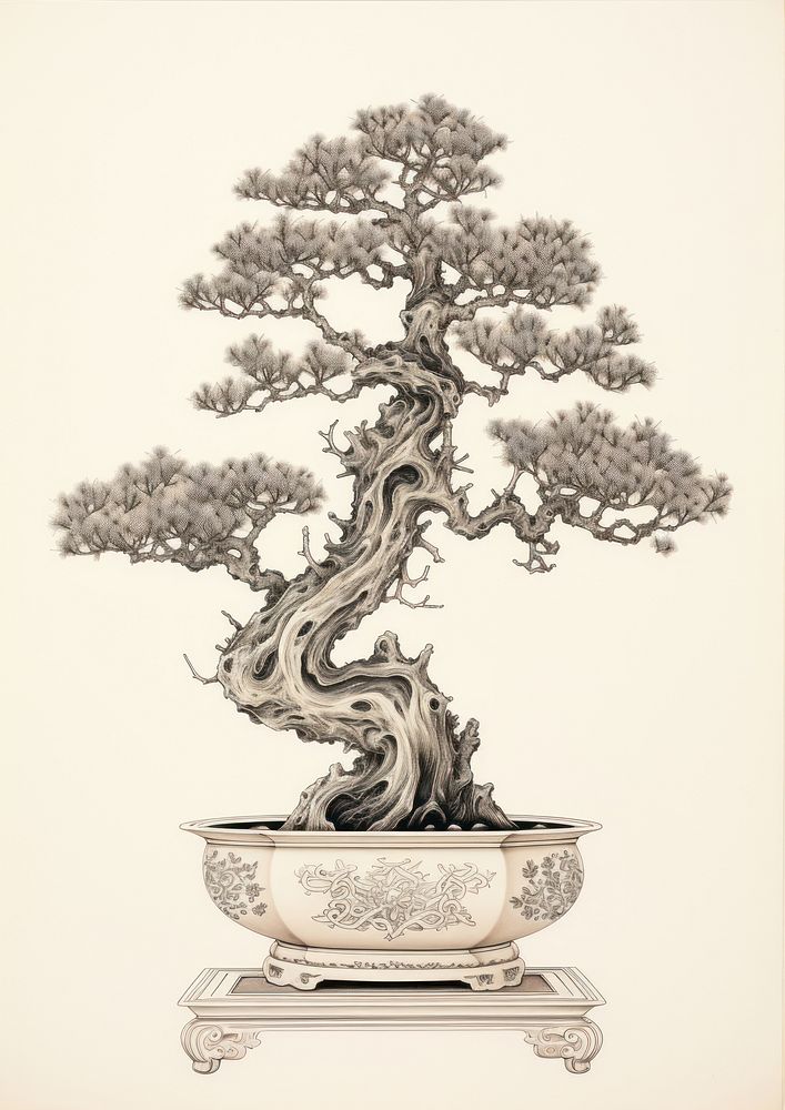 Bonsai bonsai drawing plant.