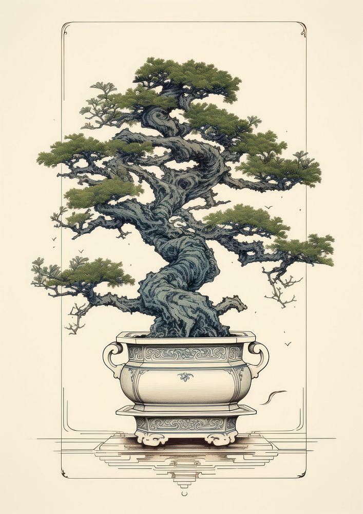 Bonsai drawing bonsai sketch.
