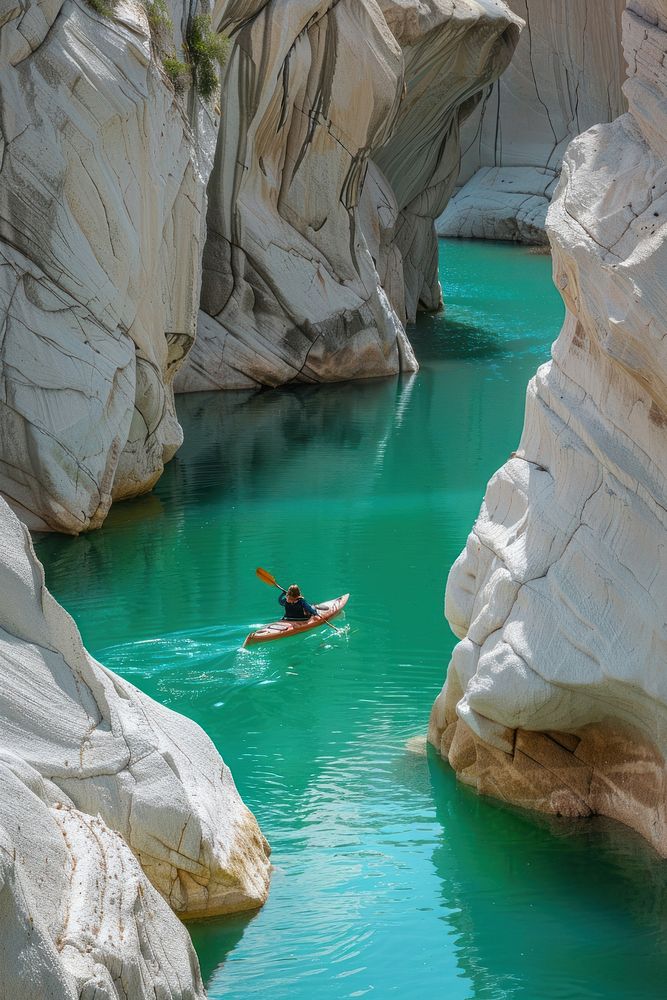 Kayaking water rock transportation.