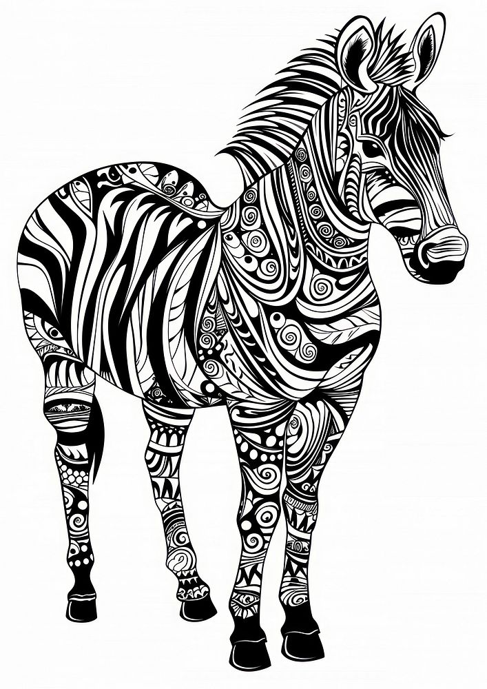 Zebra zebra illustrated wildlife.
