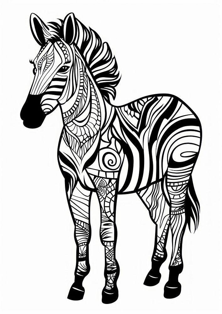 Zebra zebra illustrated wildlife.