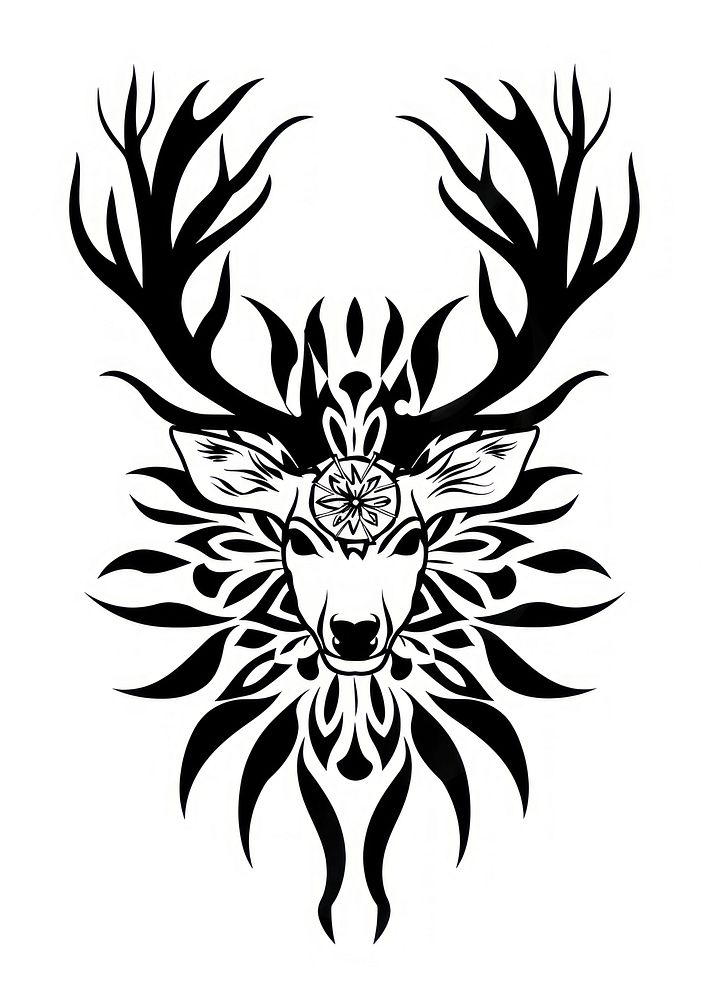 Deer stencil emblem symbol.