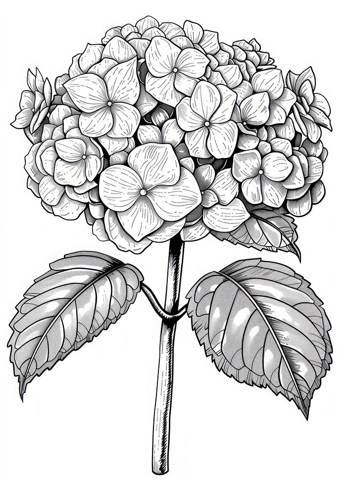Hydrangea illustrated chandelier drawing.