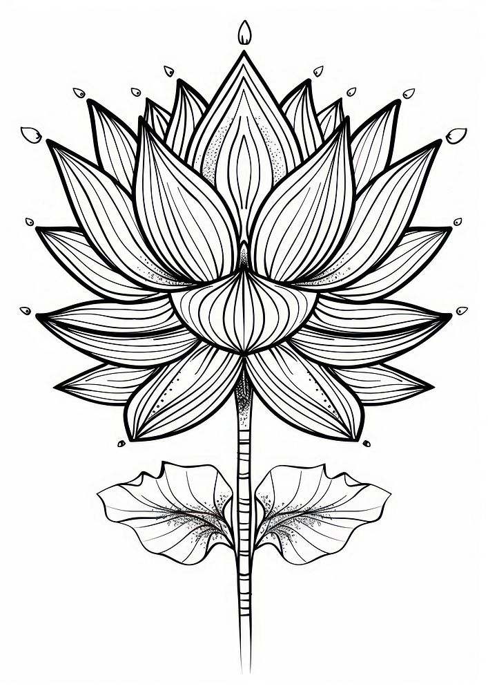 Lotus flower illustrated graphics blossom.