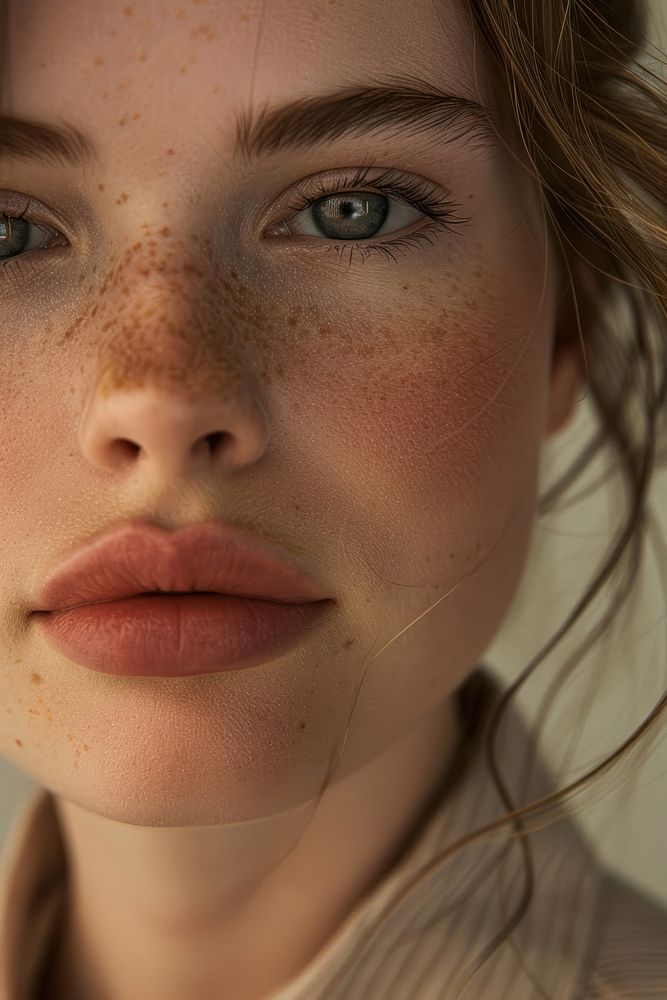 Model freckle person human.