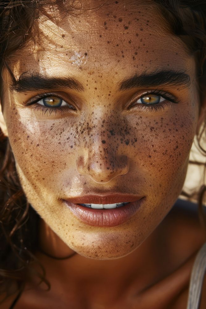 Model freckle person human.