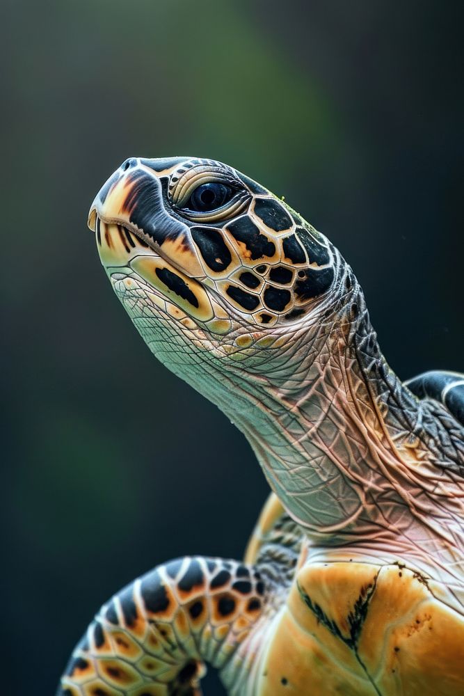 Turtle side portrait tortoise reptile animal.