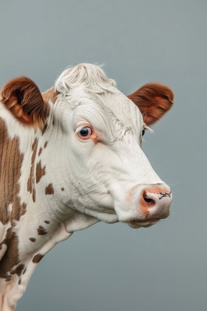 Cow side portrait livestock animal cattle.