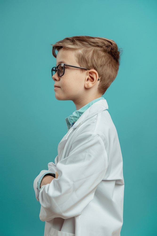 Doctor kid side portrait photo photography clothing.