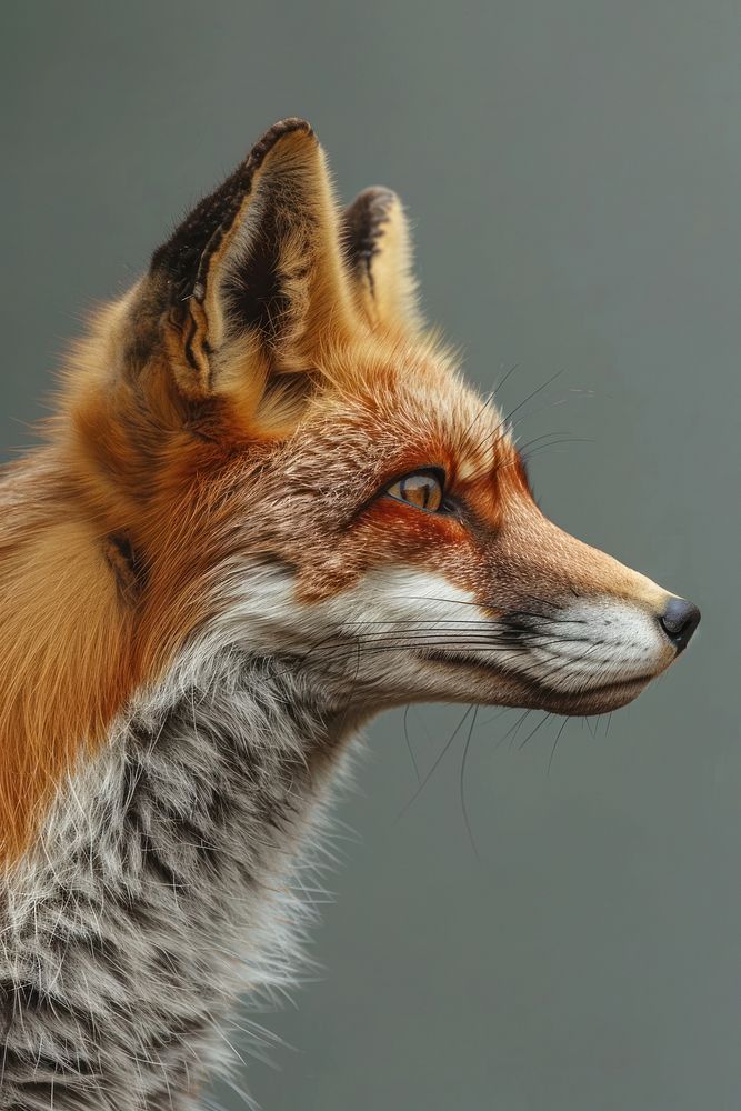 Fox side portrait wildlife animal canine.