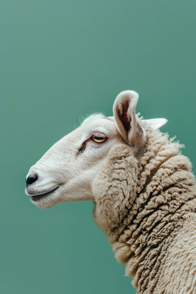Sheep side portrait livestock animal mammal.