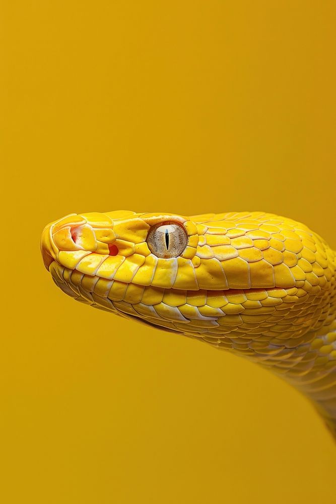 Snake side portrait reptile animal yellow.