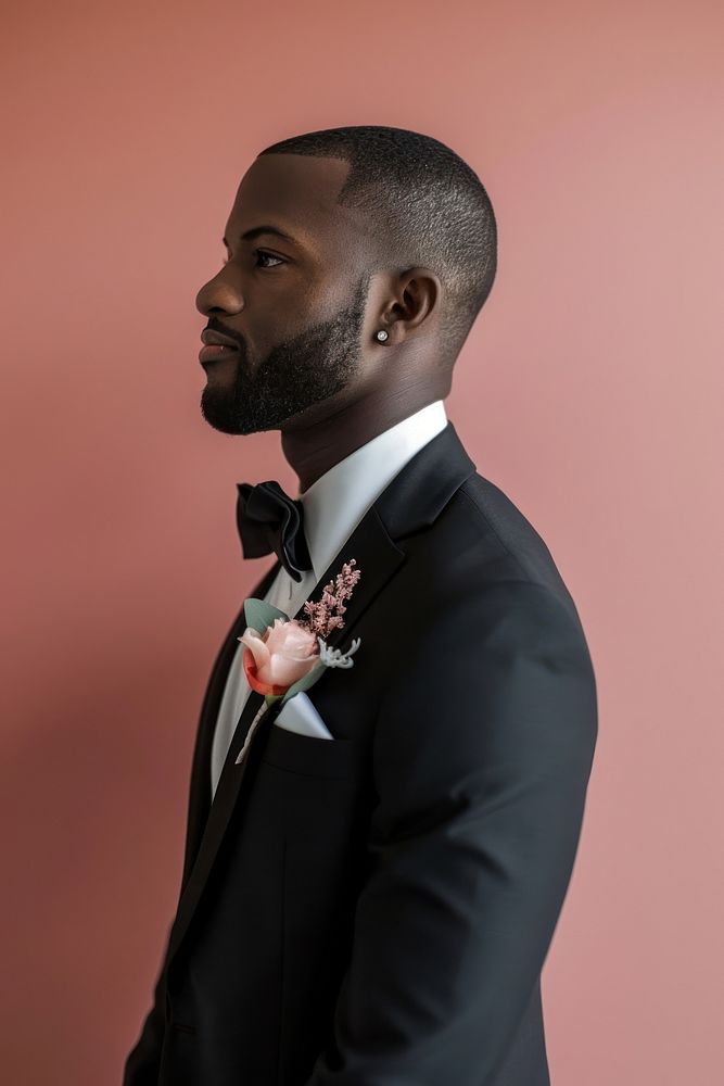 Groom side portrait photo photography accessories.
