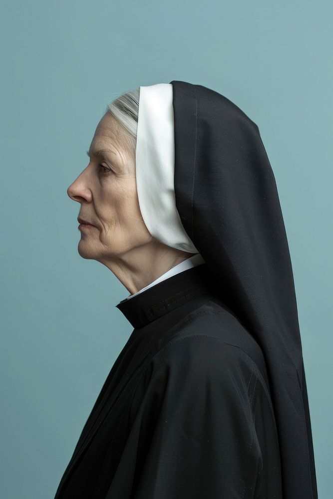 Nun side portrait photo photography female.