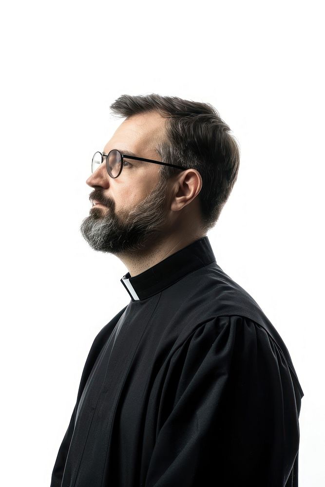 Priest side portrait photo photography accessories.