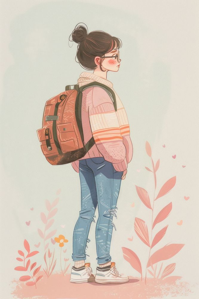 Student illustrated backpack drawing.