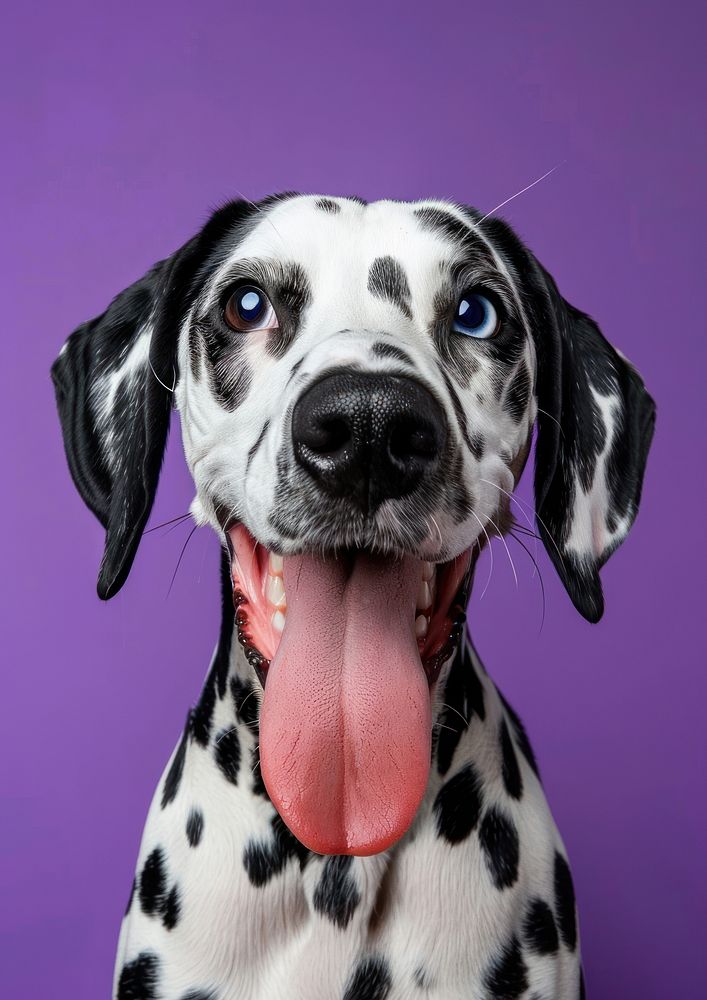 Dalmatian dog animal mammal purple.
