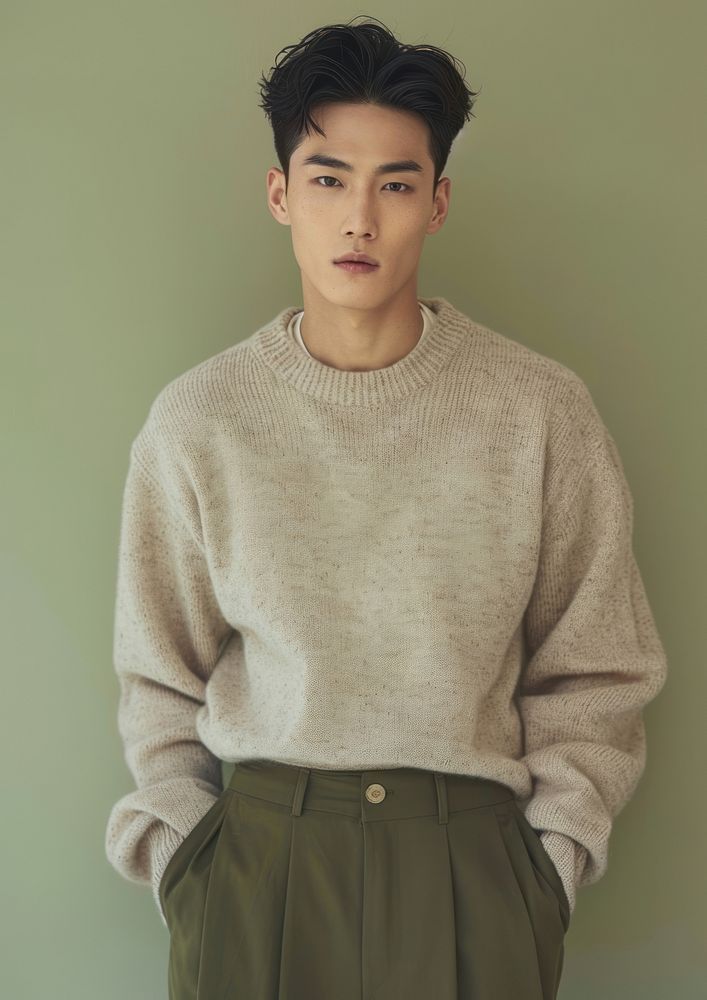 Asian male sweater clothing knitwear.