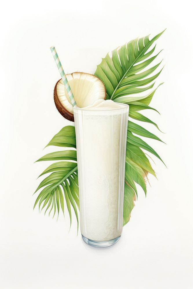 Coconut smoothie milkshake beverage produce.