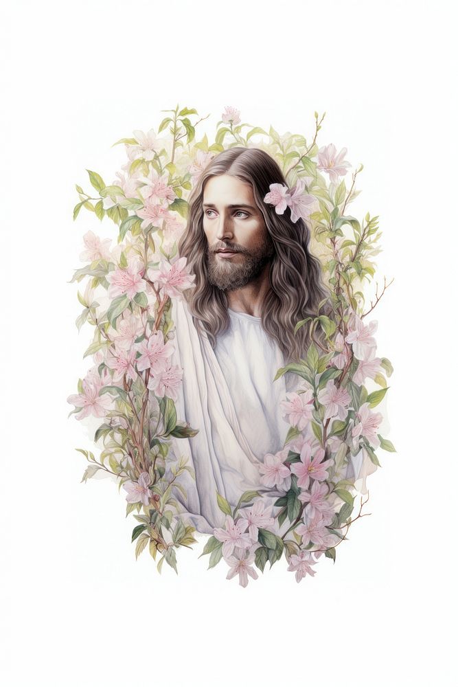 Jesus christ drawing flower photography.