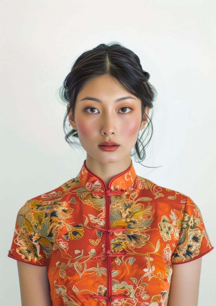 Taiwanese Cheongsam woman portrait photo face.