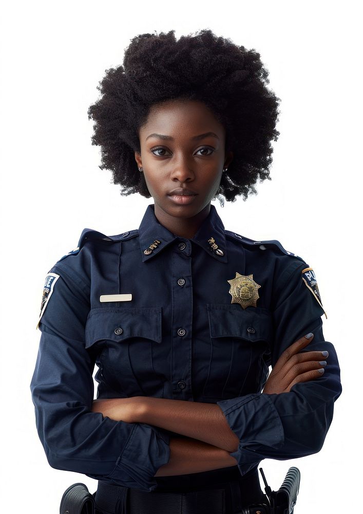 African american girl police officer female.