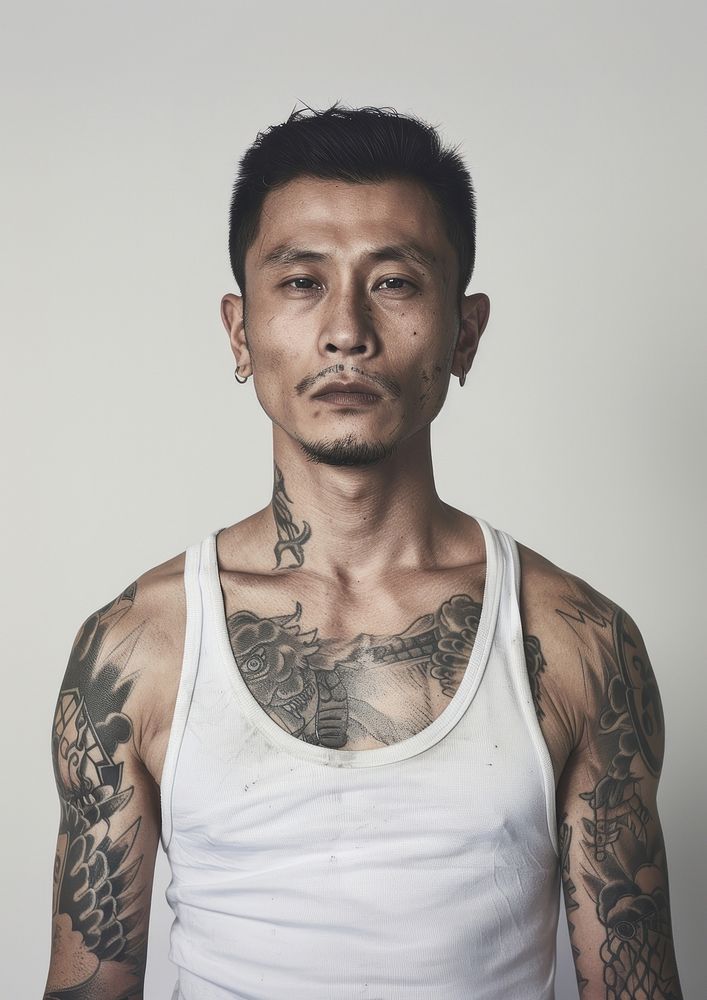 Chinese gangster portrait tattoo photo. | Free Photo - rawpixel