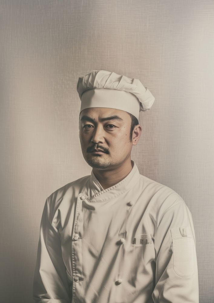 Japanese chef portrait photo face.