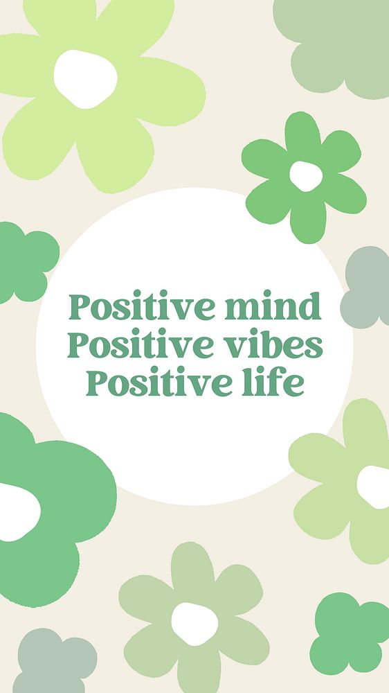 Positive mind quote Facebook story template