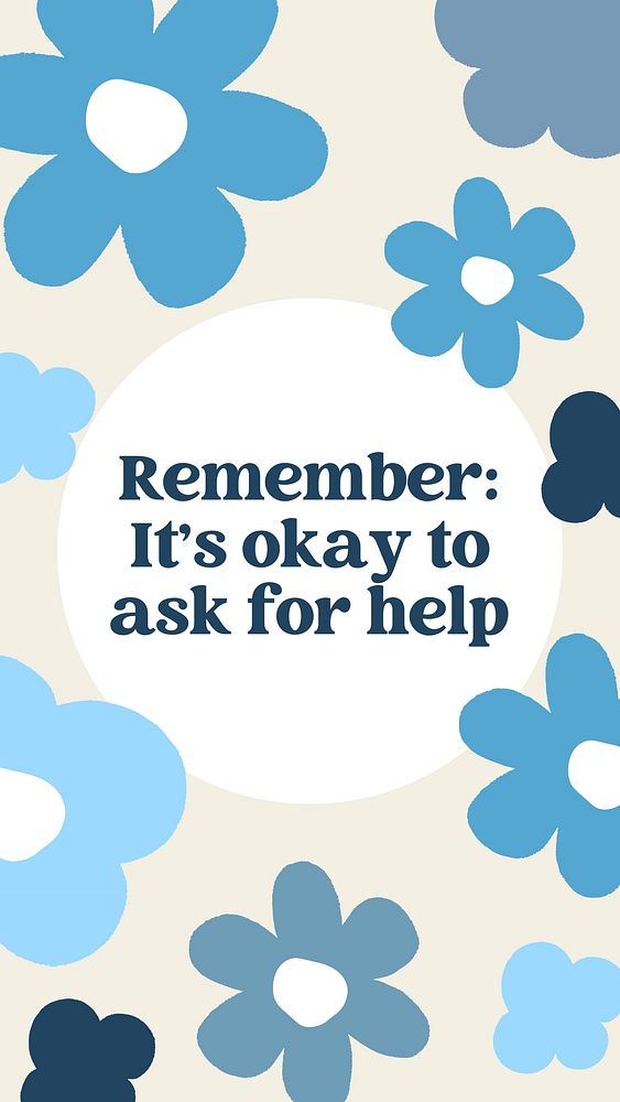 Mental health help quote Facebook story template