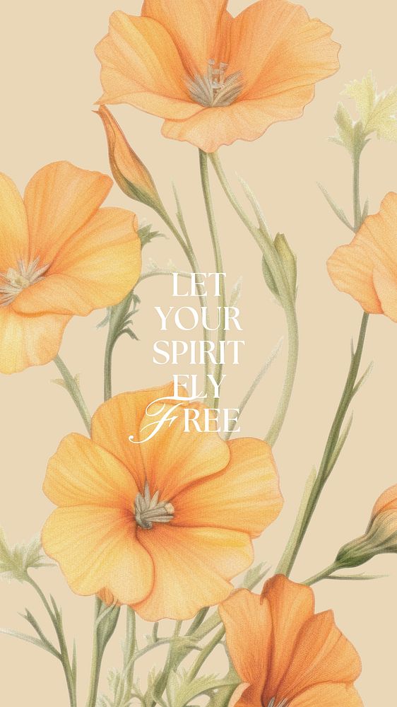 Let your spirit fly free quote Facebook story template