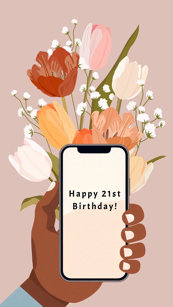Happy 21st birthday Facebook story template
