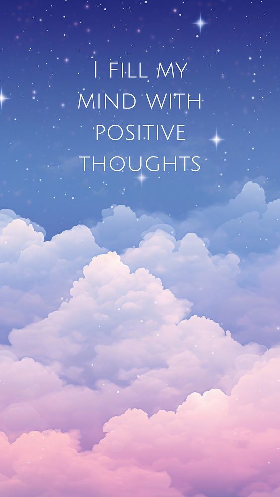 Positive thoughts quote Facebook story template