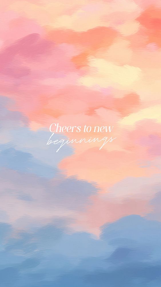 Cheers to new beginnings quote Facebook story template