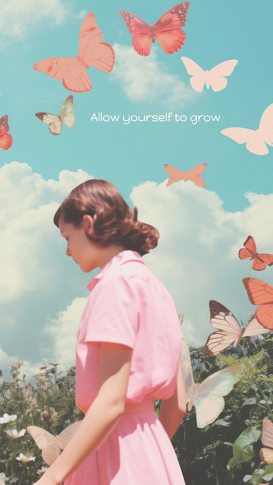 Allow yourself to grow quote Facebook story template