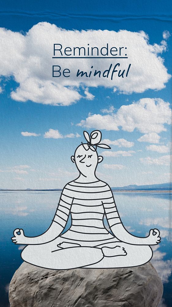 Be mindful quote Facebook story template