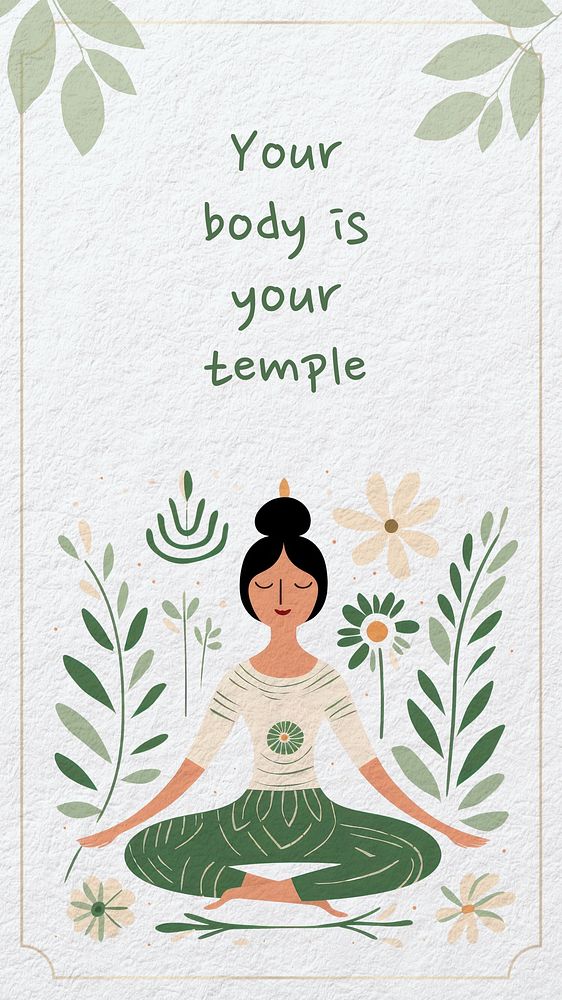 Body is temple quote Facebook story template