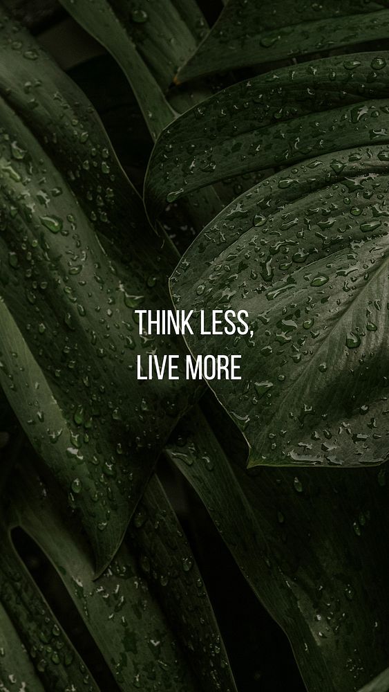 Think less, live more quote Facebook story template