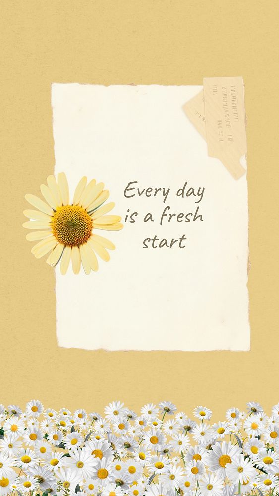 Fresh start quote Facebook story template