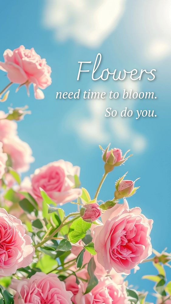 Flower & motivational  quote Facebook story template