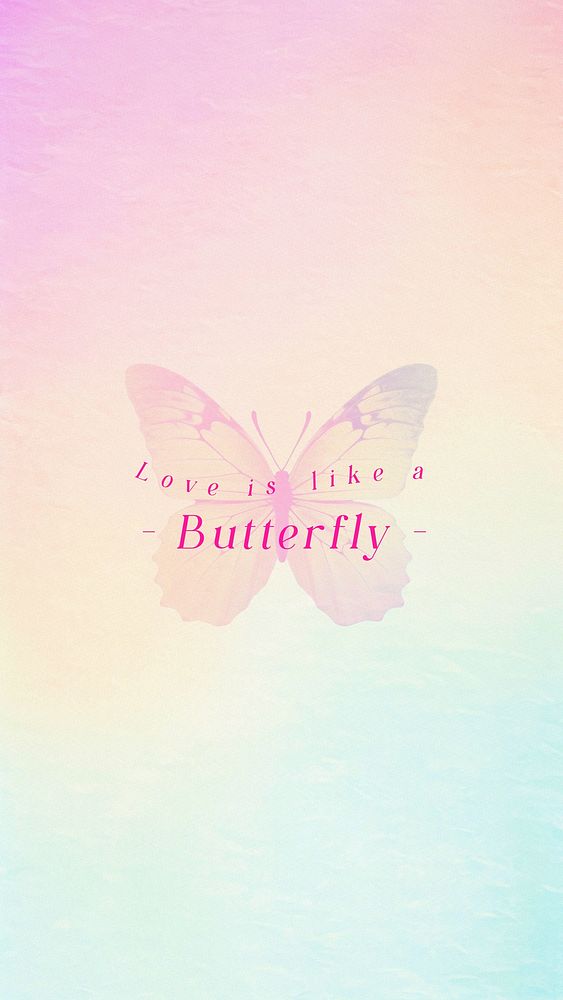 Love is like a butterfly quote Facebook story template