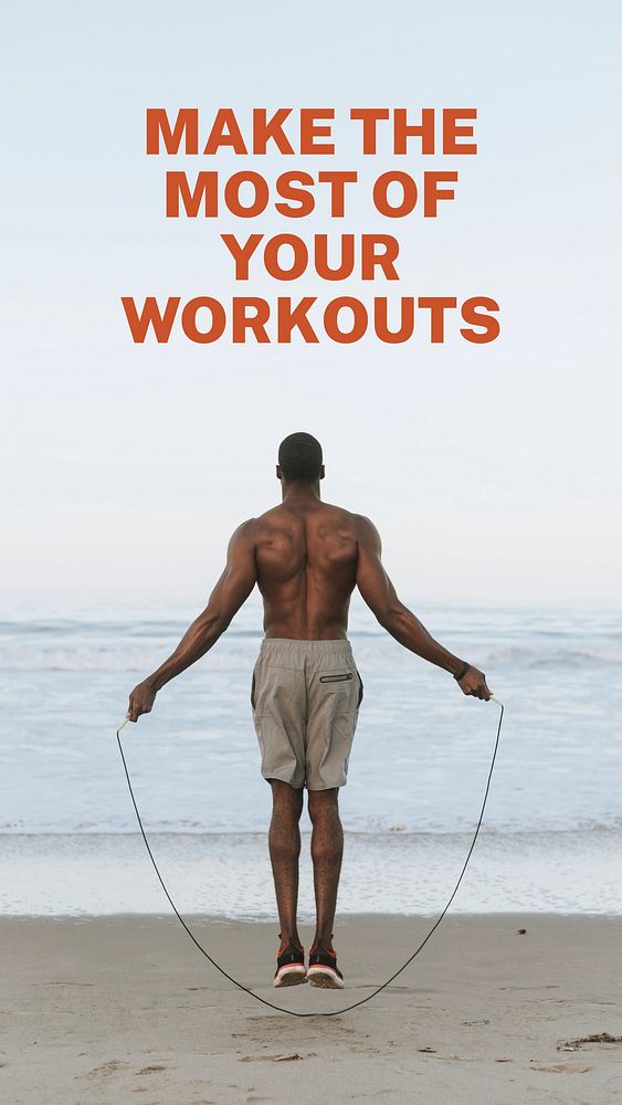 Workout slogan quote Facebook story template