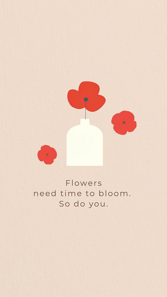 Flower & motivational  quote Facebook story template