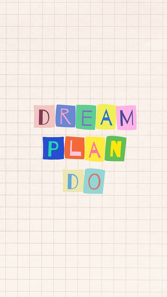 Dream, Plan, Do quote Facebook story template