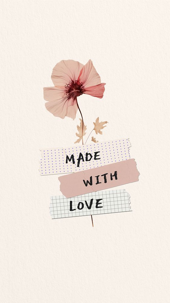 Made with love quote Facebook story template