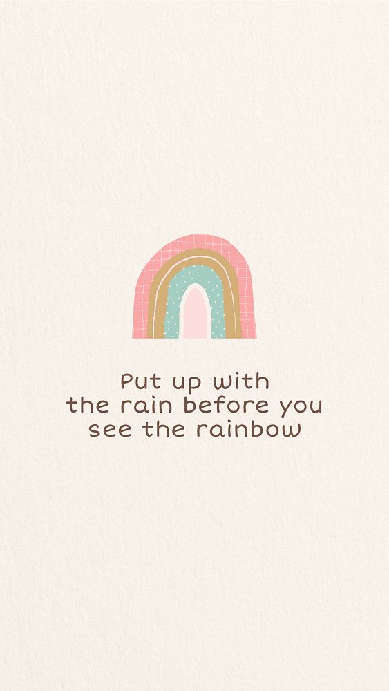 Rain, inspirational  quote Facebook story template