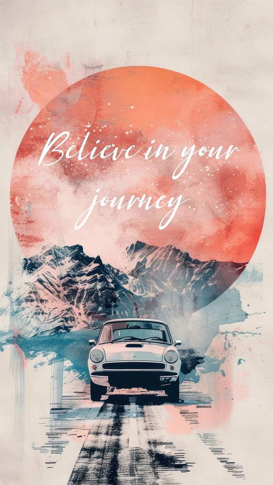 Believe in your journey quote Facebook story template